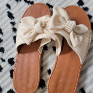 Cream slides Women's size 10